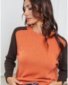 Pull en Laine mélangée Kaleis brique/choco