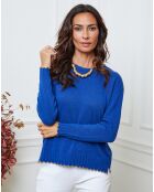 Pull en Laine mélangée Kedis bleu roi