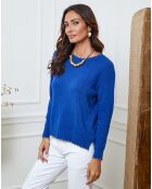 Pull en Laine mélangée Kedis bleu roi