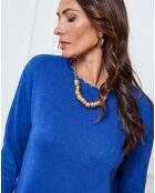 Pull en Laine mélangée Kedis bleu roi