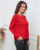 Pull en Laine mélangée Kedis rouge