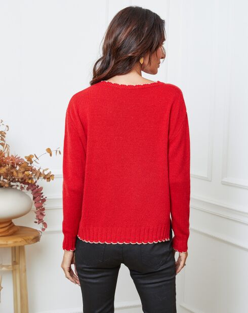 Pull en Laine mélangée Kedis rouge