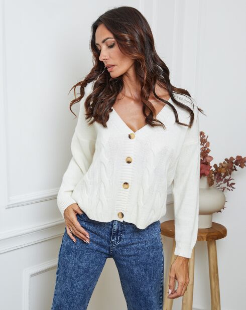 Gilet en Laine mélangée Laem ecru