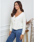 Gilet en Laine mélangée Laem ecru