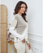 Pull en Laine mélangée Lanos ecru/taupe/beige