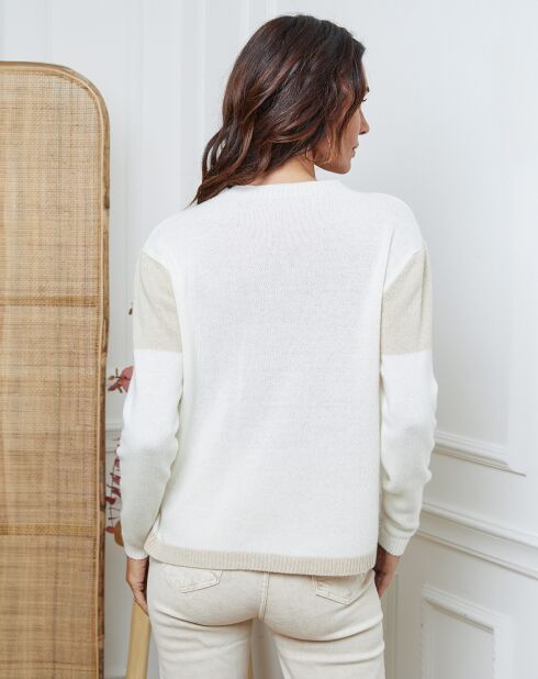 Pull en Laine mélangée Lanos ecru/taupe/beige