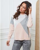 Pull en Laine mélangée Lanos nue/gris clair/gris fonce