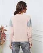 Pull en Laine mélangée Lanos nue/gris clair/gris fonce