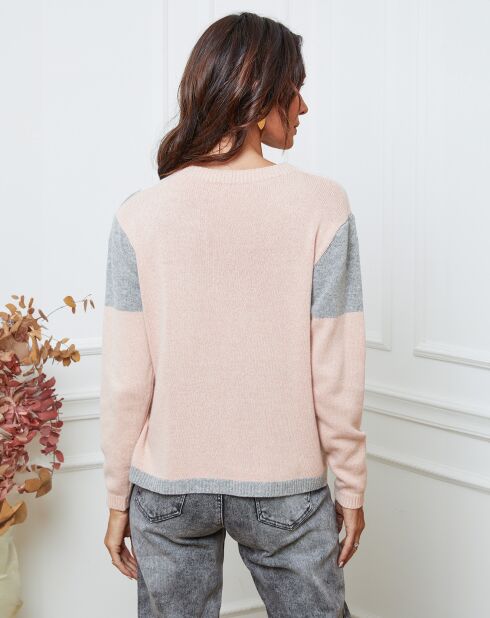 Pull en Laine mélangée Lanos nue/gris clair/gris fonce