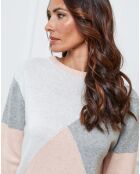 Pull en Laine mélangée Lanos nue/gris clair/gris fonce