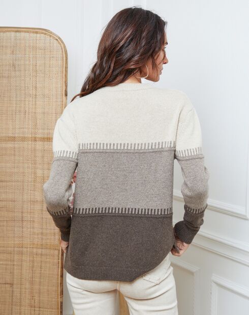 Pull en Laine mélangée Lurcia beige/taupe clair/taupe fonce