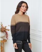 Pull en Laine mélangée Lurcia camel/choco/noir