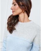 Pull en Laine mélangée Lurcia gris clair/ciel/indigo