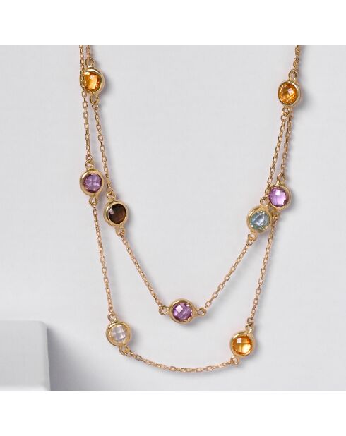 Collier Colormix Pierres semi-précieuses 3 ct Or jaune