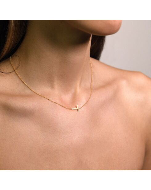 Collier Petite croix or jaune
