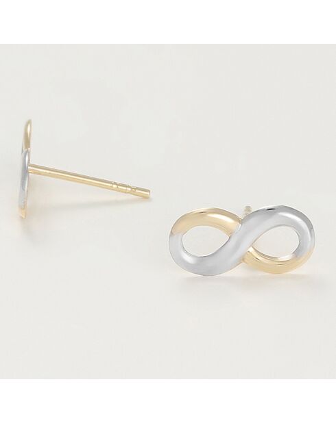 Boucles d'oreilles Infinity or bicolore
