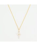 Pendentif Croix lumière  Zirconium or jaune