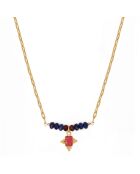 Collier Tiana en Laiton doré & Tourmaline rose
