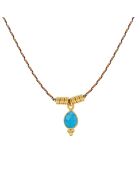 Collier Thalia Lien en Laiton doré & Turquoise