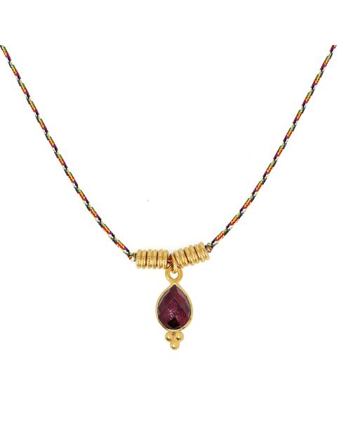 Collier Thalia Lien en Laiton doré & Grenat