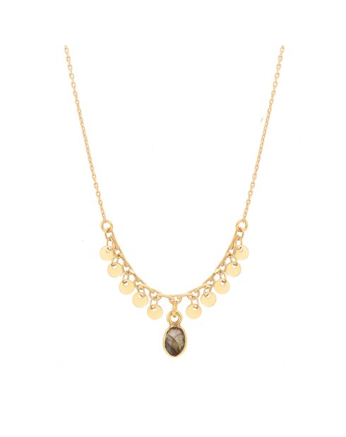 Collier Simran en Laiton doré & Labradorite