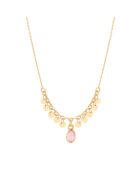 Collier Simran en Laiton doré & Quartz rose