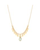 Collier Simran en Laiton doré & Calcédoine aqua