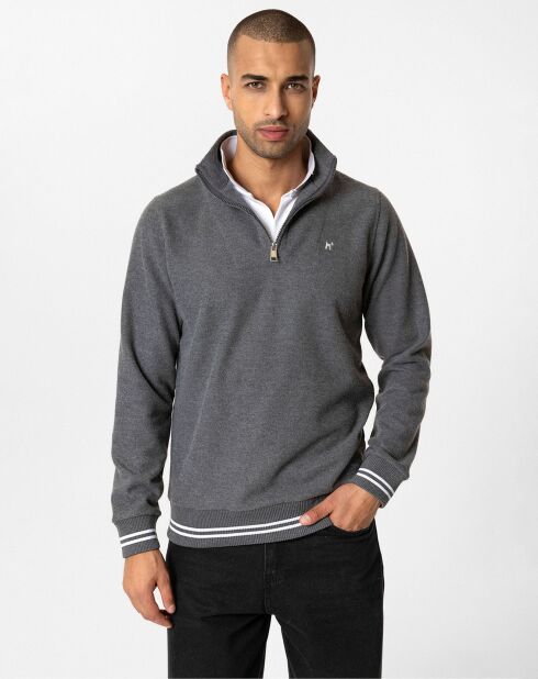 Sweat zippé Armanie gris