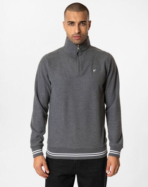 Sweat zippé Armanie gris