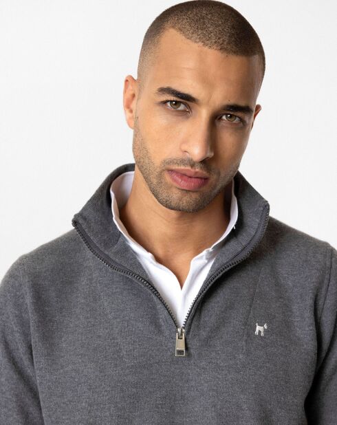 Sweat zippé Armanie gris
