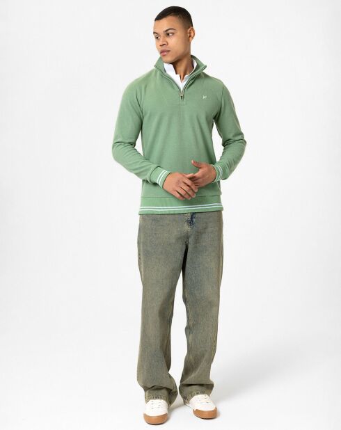Sweat zippé Armanie vert