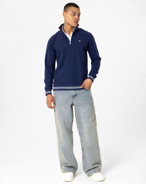 Sweat zippé Armanie bleu