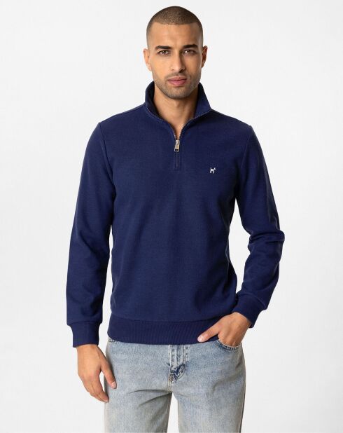 Sweat zippé Attilio bleu