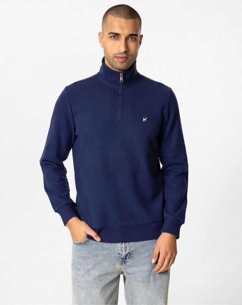 Sweat zippé Attilio bleu