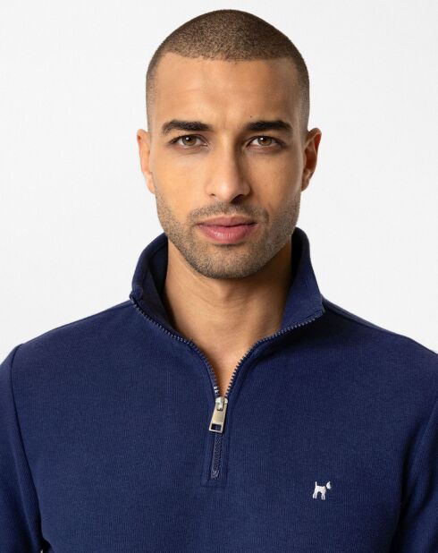 Sweat zippé Attilio bleu