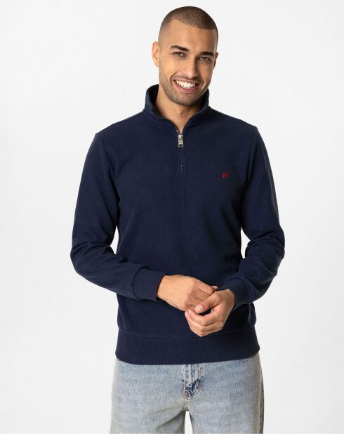 Sweat zippé Attilio bleu