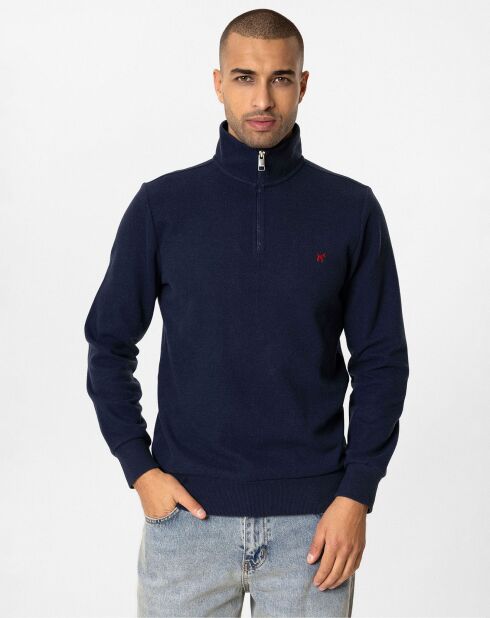 Sweat zippé Attilio bleu