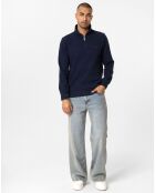 Sweat zippé Attilio bleu