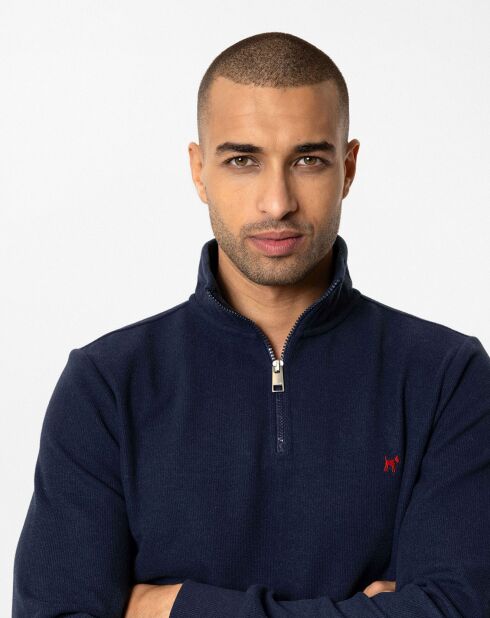 Sweat zippé Attilio bleu