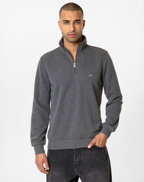 Sweat zippé Attilio gris