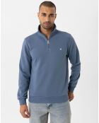 Sweat zippé Attilio bleu