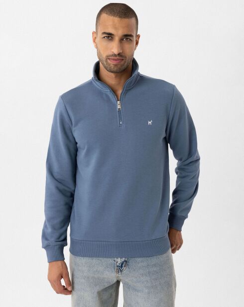Sweat zippé Attilio bleu