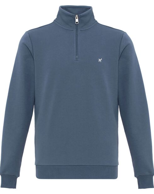 Sweat zippé Attilio bleu