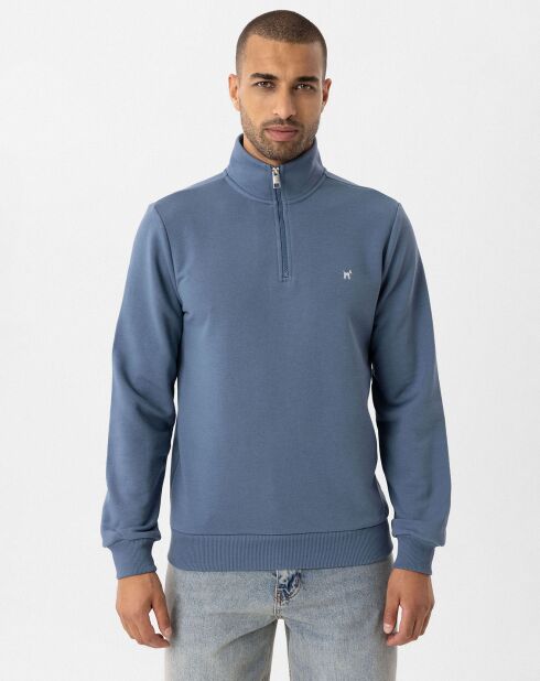 Sweat zippé Attilio bleu