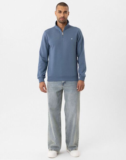 Sweat zippé Attilio bleu
