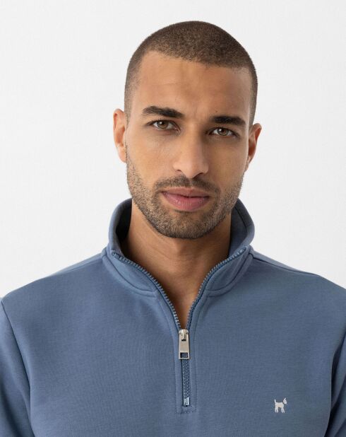 Sweat zippé Attilio bleu