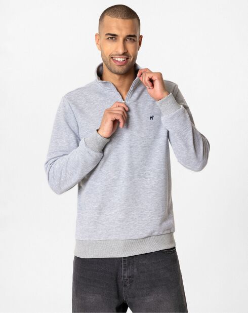 Sweat zippé Attilio gris