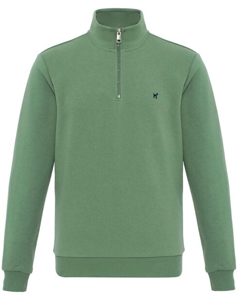 Sweat zippé Attilio kaki