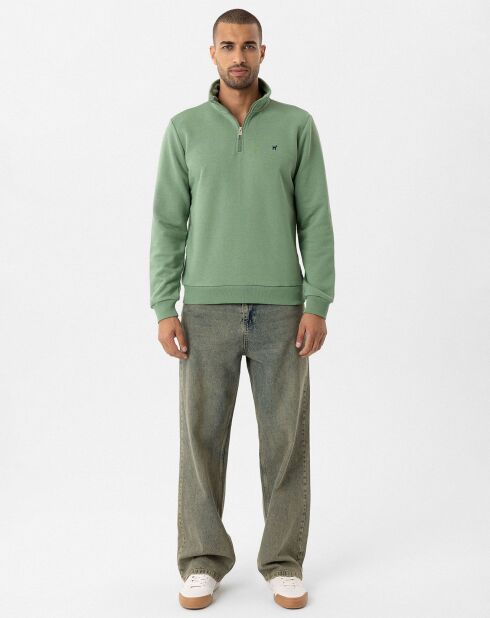 Sweat zippé Attilio kaki