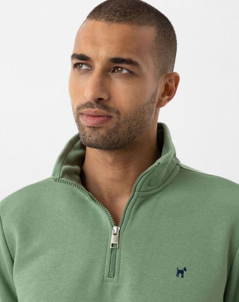 Sweat zippé Attilio kaki